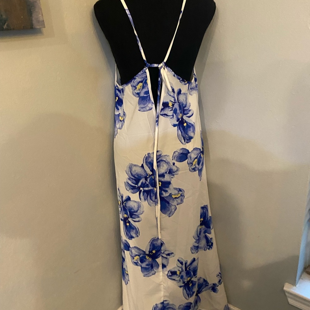Beautiful NWT Blue & White Floral Hi Lo Maxi - Picture 7 of 8